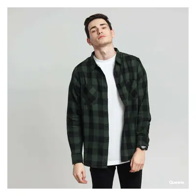 Košile Urban Classics Checked Flanell Shirt Black/ Green