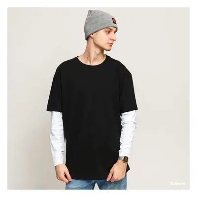 Tričko Urban Classics Oversized Shaped Double Layer LS Tee Black/ White