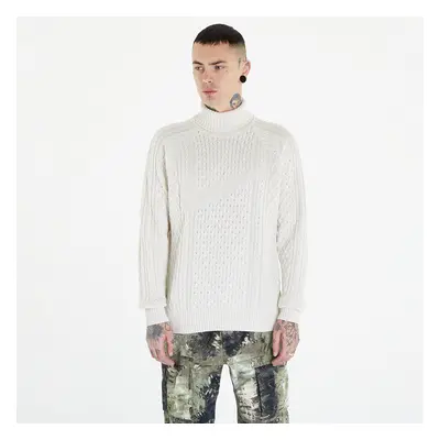 Svetr Nike Life Men's Cable Knit Turtleneck Sweater Light Bone