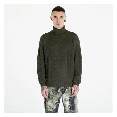 Svetr Nike Life Men's Cable Knit Turtleneck Sweater Cargo Khaki