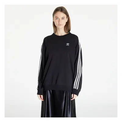 Mikina adidas Stripes Oversized Crew Sweatshirt Black