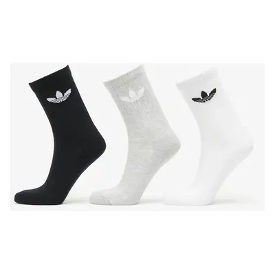 Ponožky adidas Originals Trefoil Cushion Crew Sock 3-Pack White/ Medium Grey Heather/ Black