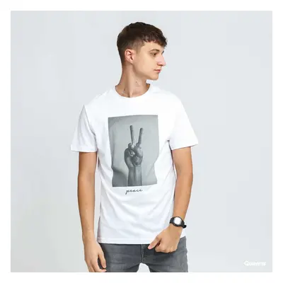 Tričko Urban Classics Peace Sign Tee White