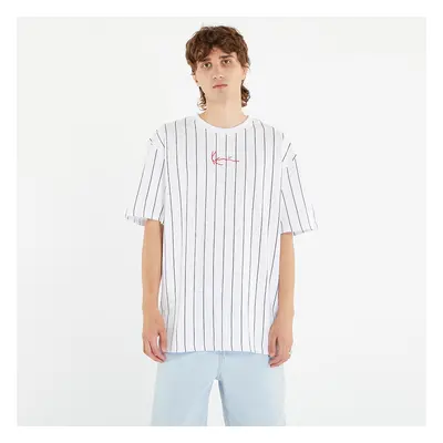 Tričko Karl Kani Small Signature Pinstripe Tee White/ Black