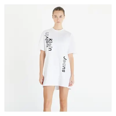 Šaty Calvin Klein Jeans Multi Placement Logo Tee Dress Bright White