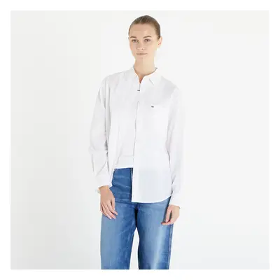 Košile Tommy Jeans Solid Linen Blend Shirt White