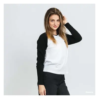 Tričko Urban Classics Ladies Contrast Raglan Longsleeve White / Black