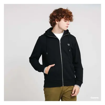 Mikina FRED PERRY Hooded Zip Through Sweatshirt Black