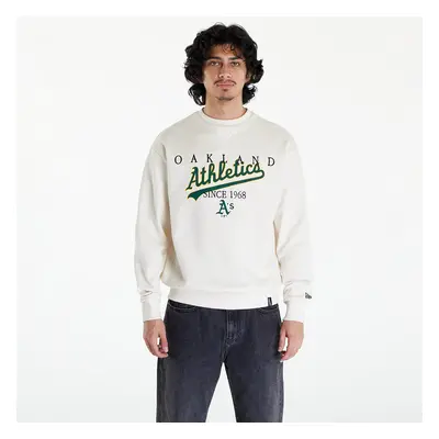 Mikina New Era Oakland Athletics MLB Lifestyle Crew Neck Sweatshirt UNISEX Off White/ Dark Green