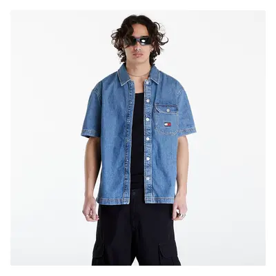 Košile Tommy Jeans Denim Short Sleeve Overshirt Mid Indigo