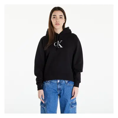 Mikina Calvin Klein Jeans Satin Hoodie Black