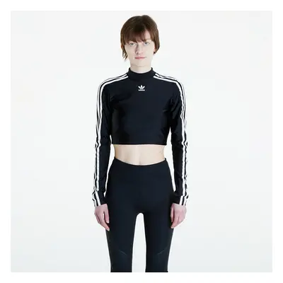 Tričko adidas Stripes Cropped Long Sleeve T-Shirt Black