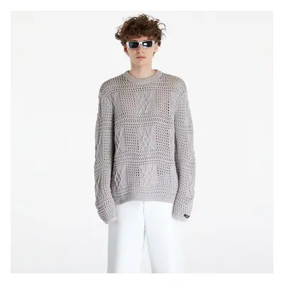 Svetr Daily Paper Zuberi Crochet Long Sleeve Sweater Moonstruck Grey