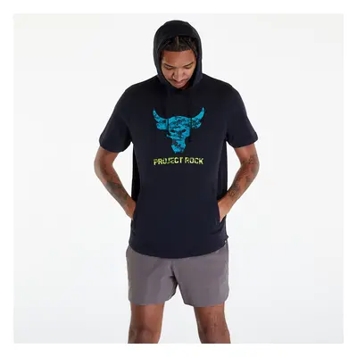 Mikina Under Armour Project Rock Payoff Short Sleeve Terry Hoodie Black/ Coastal Teal