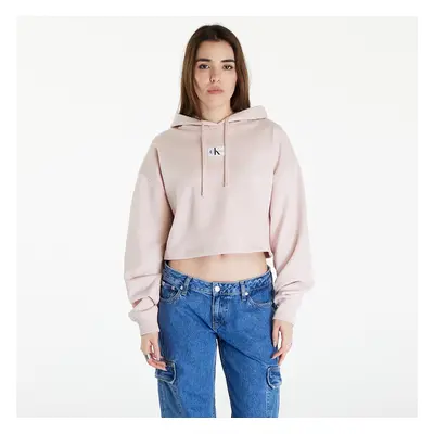 Mikina Calvin Klein Jeans Woven Label Hoodie Sepia Rose