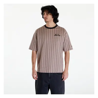 Tričko New Era Pinstripe Oversized T-Shirt UNISEX Ash Brown/ Black