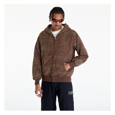 Mikina PLEASURES Signal Zip Up Hoodie Brown