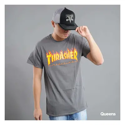 Tričko Thrasher Flame Logo Dark Grey