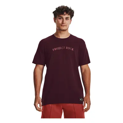 Tričko Under Armour Project Rock Crest Hw Ss Dark Maroon