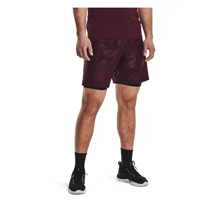 Šortky Under Armour Woven Emboss Short Dark Maroon