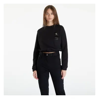 Mikina Calvin Klein Jeans Satin Boxes Crewneck Sweatshirt Black