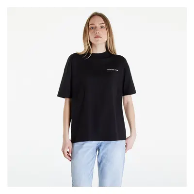 Tričko Calvin Klein Jeans Embroidered Slogan Back Tee Black