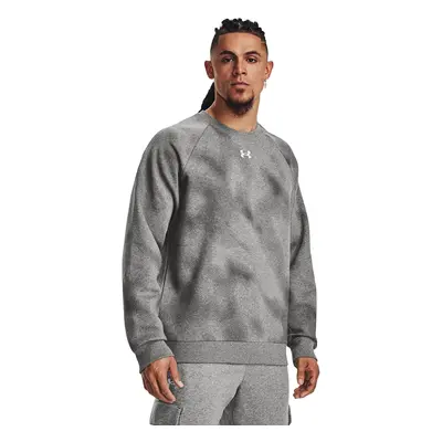 Mikina Under Armour Rival Fleece Printed Crew Castlerock Light Heather