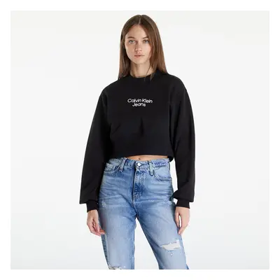 Mikina Calvin Klein Jeans Stacked Institutional Sweatshirt Black