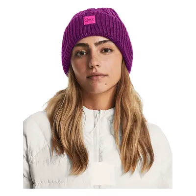 Čepice Under Armour Halftime Cable Knit Beanie Mystic Magenta