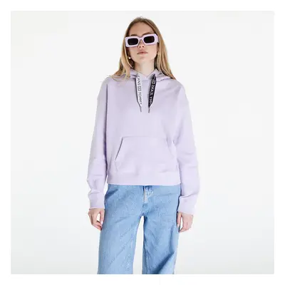 Mikina Tommy Jeans Boxy Logo Drawcord Hoodie Lavender Flower