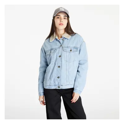 Bunda Urban Classics Ladies Oversized Sherpa Denim Jacket Clearblue Bleached