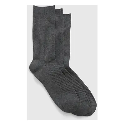 Ponožky GAP Basic Crew Socks 3-Pack Heather Grey