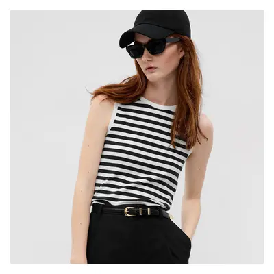 Tílko GAP Sleeveless Modal Shell Black White Stripe