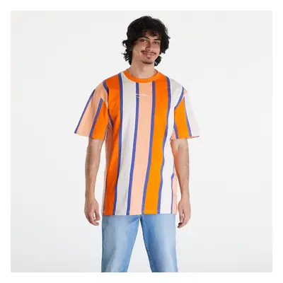 Tričko Karl Kani Small Signature Stripe Tee Orange/ Apricot/ Off White