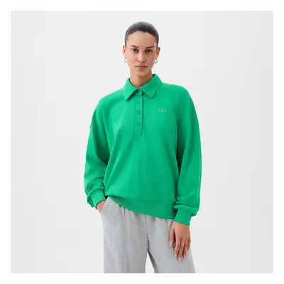 Mikina GAP French Terry Logo Polo Sweatshirt Simply Green