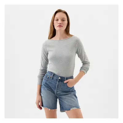 Top GAP Longsleeve Bateau Neck Modal Top Grey