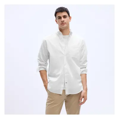 Košile GAP Standard Stretch Poplin Shirt Optic White