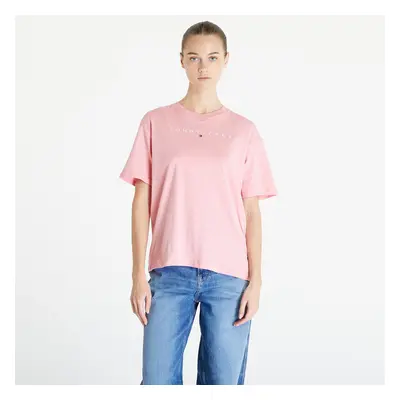 Tričko Tommy Jeans Relaxed New Linear Short Sleeve Tee Tickled Pink