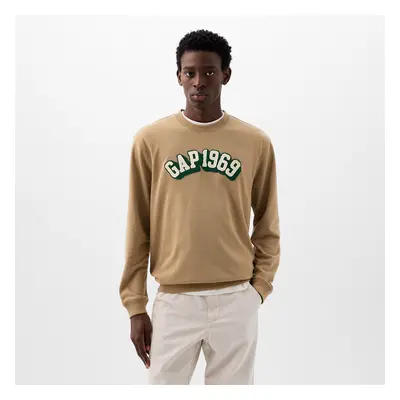 Mikina GAP Logo Crewneck Sweatshirt Perfect Khaki