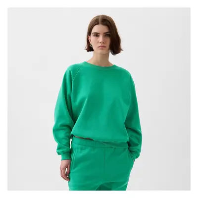 Mikina GAP Raglan Pullover Crewneck Logo Sweatshirt Simply Green