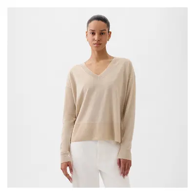 Mikina GAP Longsleeve Linen Split Hem Pullover Sweater Bedrock