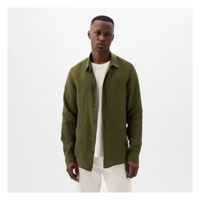 Bunda GAP Longsleeve Linen Shirt Army Jacket Green