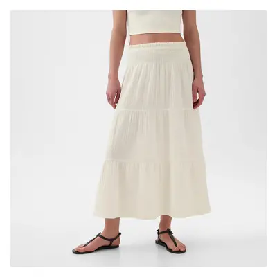 Sukně GAP Pull On Gauze Maxi Skirt New Off White