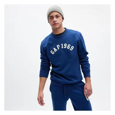 Mikina GAP Crewneck Logo Sweatshirt Pangea Blue