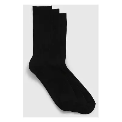 Ponožky GAP Basic Crew Socks 3-Pack True Black V2