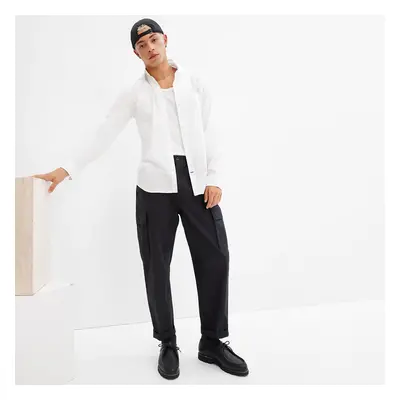 Košile GAP Slim Stretch Poplin Shirt White