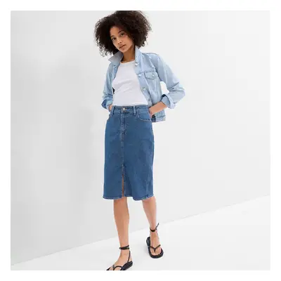 Sukně GAP Denim Midi Skirt Medium Indigo