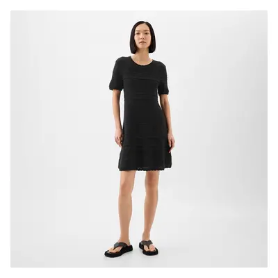 Šaty GAP Mixed Stitch Dress Black