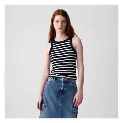 Tílko GAP Modal Rib Halter Navy White Stripe