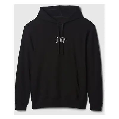 Mikina GAP French Terry Pullover Mini Logo Hoodie Black